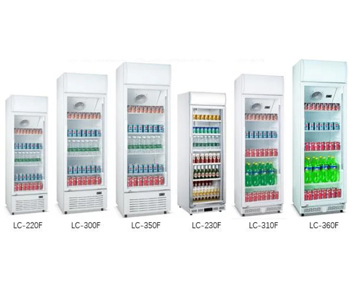 Small Drink Fridge with Glass Door and Led Lights 350L China manufacturer factory